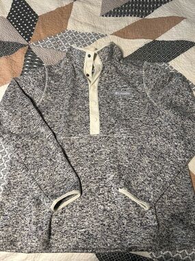 Columbia Women’s Gray Marled Snap-Placket Fleece Pullover